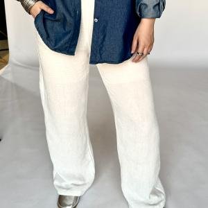 white linen pant