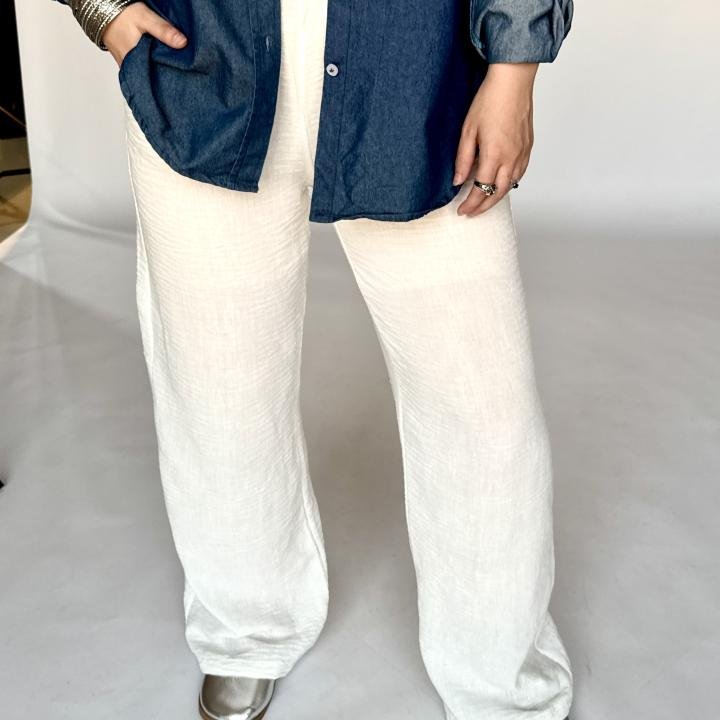 white linen pant