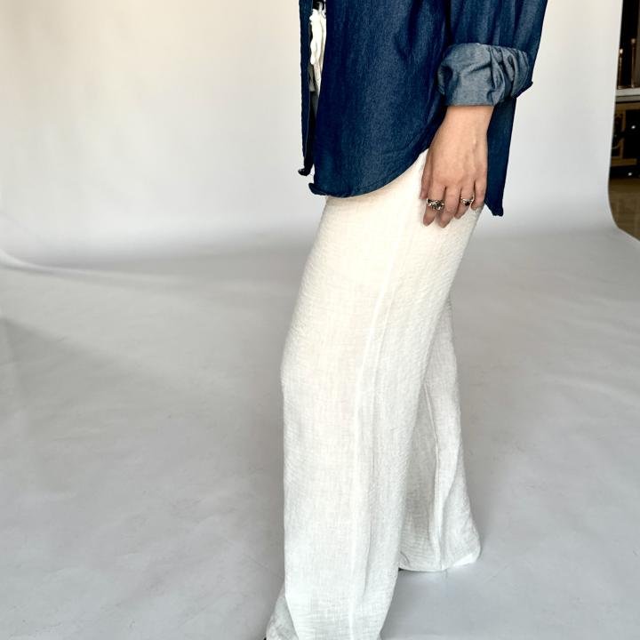 white linen pant