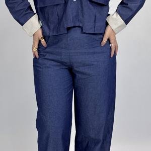 Gece pant with a denim look and floded sleeves