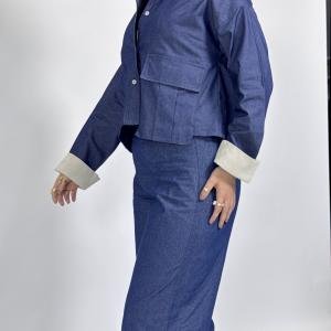 Gece pant with a denim look and floded sleeves