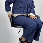 Gece set with a denim look and floded sleeves