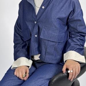 Gece shirt with a denim look and floded sleeves