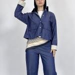Gece set with a denim look and floded sleeves