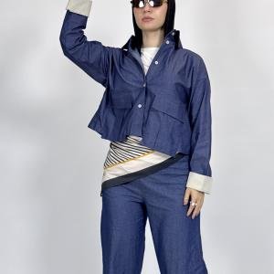 Gece shirt with a denim look and floded sleeves