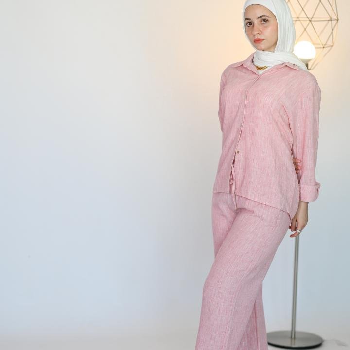Pembe cloud linen set