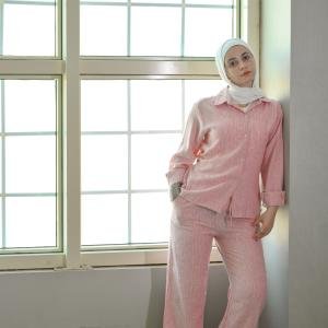 Pembe cloud linen set