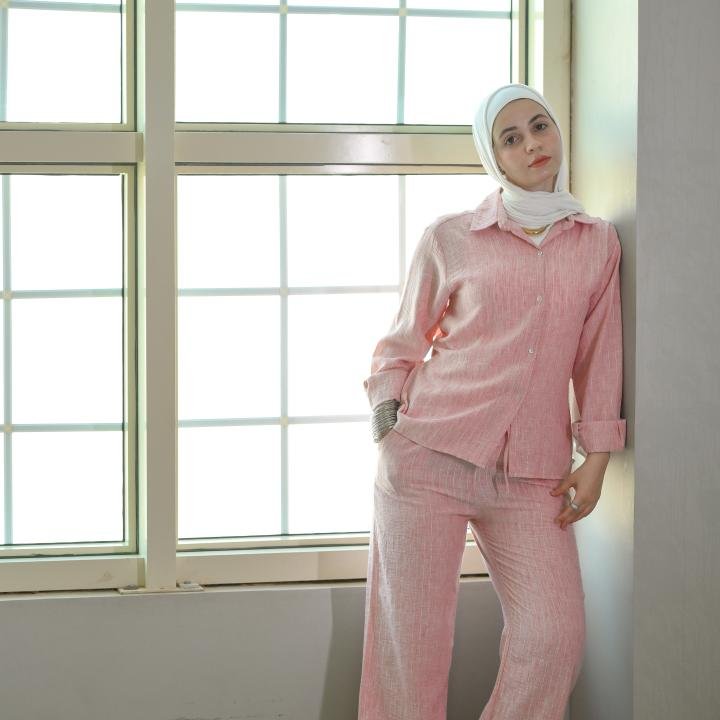 Pembe cloud linen set