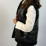 Faux Leather Shearling Vest